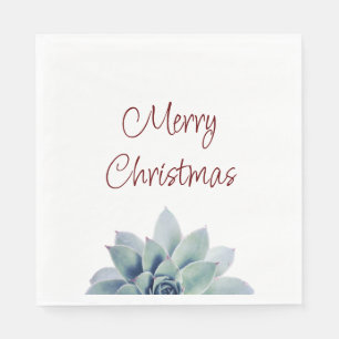 Christmas Party Desert Botanical Succulent   Napkin