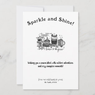 Christmas Party Drinks Camping Outdoor Adventure Holiday Card