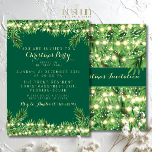 Christmas Party Festive Holiday Greenery Invitation