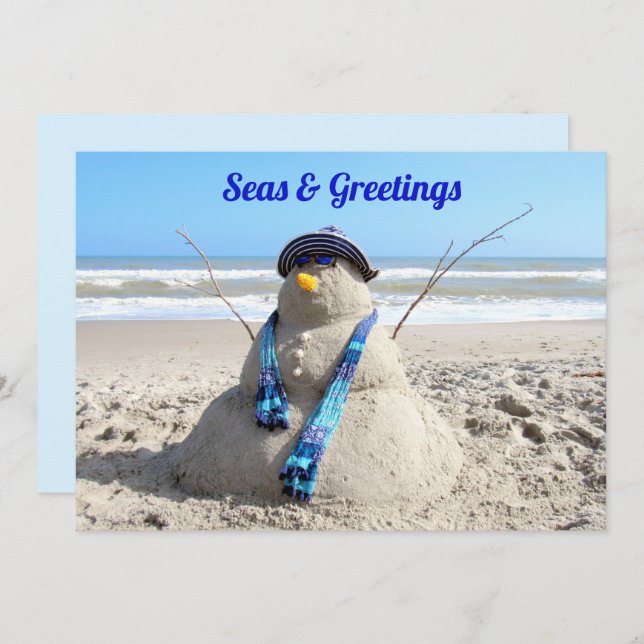 Christmas Party Florida Snowman Invitation (Front/Back)