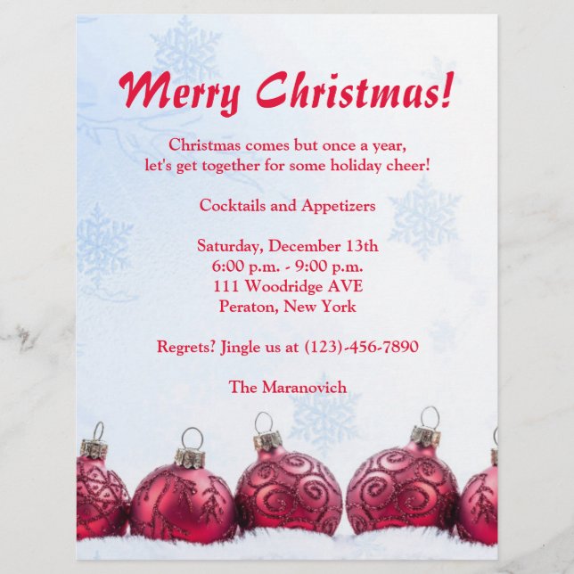 Christmas Party Flyer Invitation (Front)