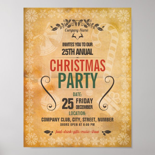 Christmas Party Flyer Poster (Front)