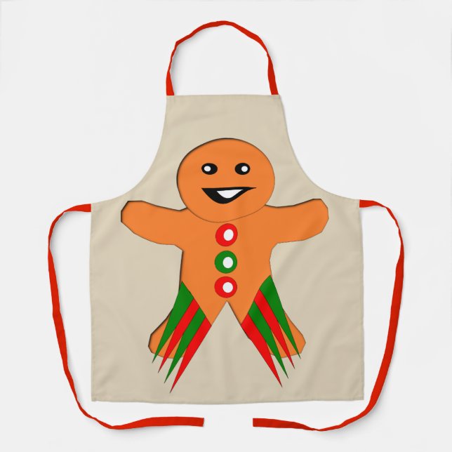Christmas Party Gingerbread Man Apron (Front)