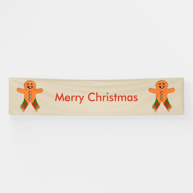Christmas Party Gingerbread Man Banner (Horizontal)