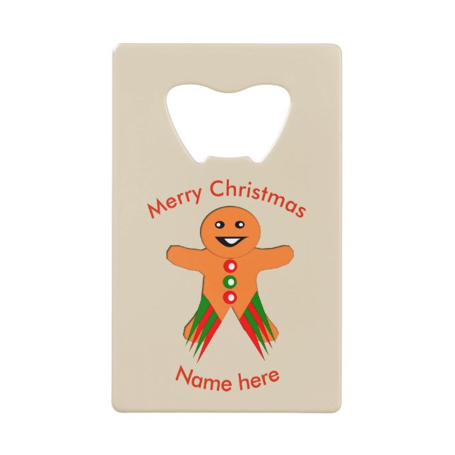 Christmas Party Gingerbread Man Bottle Opener (Front)