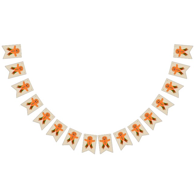 Christmas Party Gingerbread Man Bunting Flags (All)