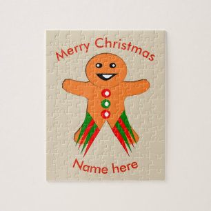 Christmas Party Gingerbread Man Custom Puzzle