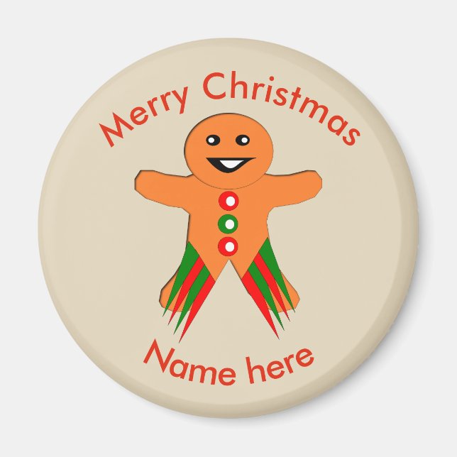 Christmas Party Gingerbread Man Magnet (Front)