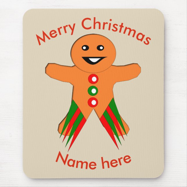 Christmas Party Gingerbread Man Mousepad (Front)