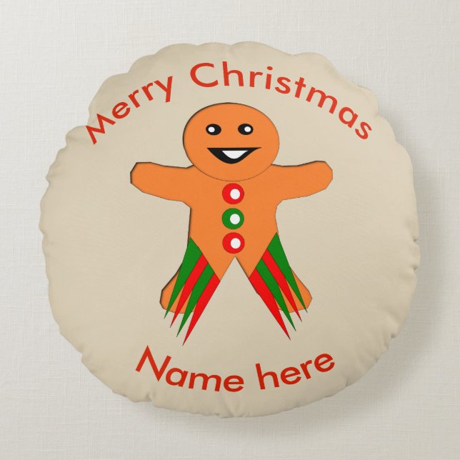 Christmas Party Gingerbread Man Pillow (Front)
