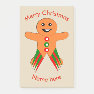 Christmas Party Gingerbread Man Post it notes Pad