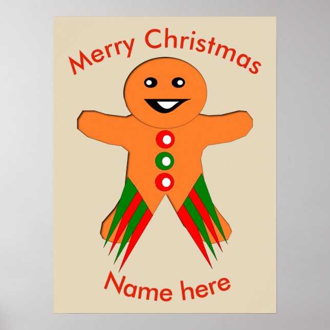 Christmas Party Gingerbread Man Poster (Front)