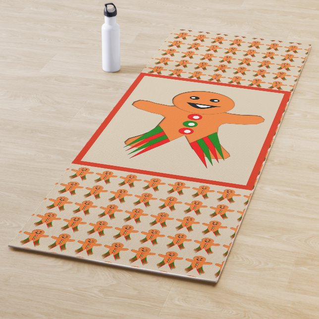 Christmas Party Gingerbread Man Yoga Mat (In Situ)