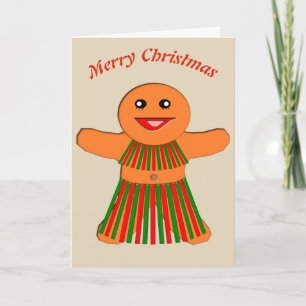 Christmas Party Gingerbread Woman Card