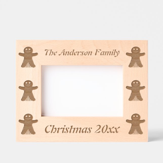 Christmas Party Gingerbread Woman Custom Etched Frames (Front)