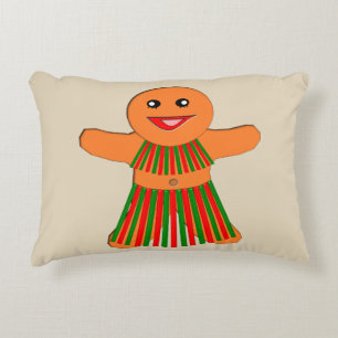Christmas Party Gingerbread Woman Decorative Cushion