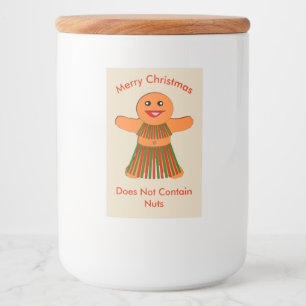 Christmas Party Gingerbread Woman Funny Food Label
