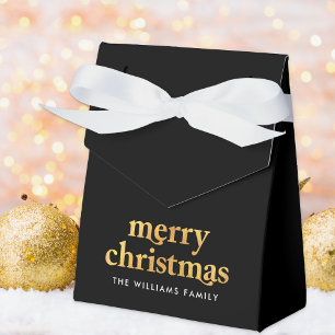 Christmas Party Gold & Black Elegant Favour Box