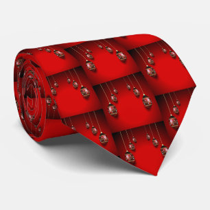 Christmas Party Golden Red Winter Elegant Tie