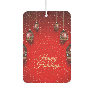 Christmas Party Golden Red Winter Holidays Elegant Car Air Freshener