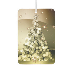 Christmas Party Golden Tree Shiny Sparkle Stars Car Air Freshener