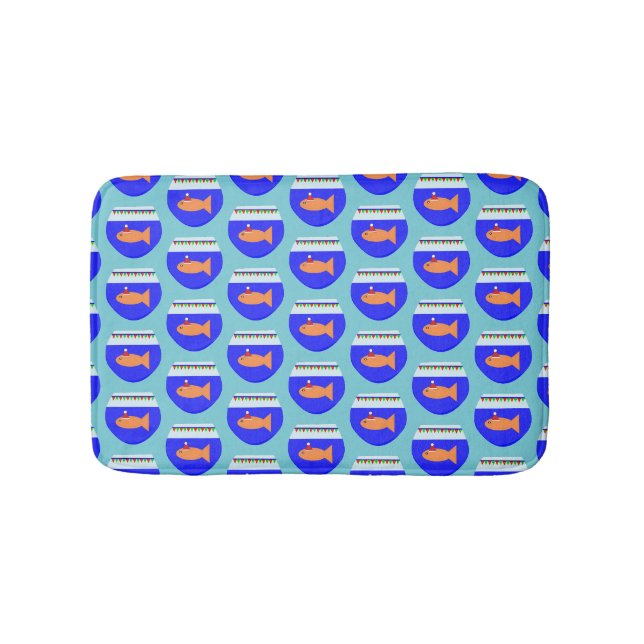 Christmas Party Goldfish Bath Mat (Front)
