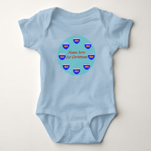 Christmas Party Goldfish Custom Baby Bodysuit