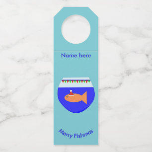 Christmas Party Goldfish Custom Bottle Hangers
