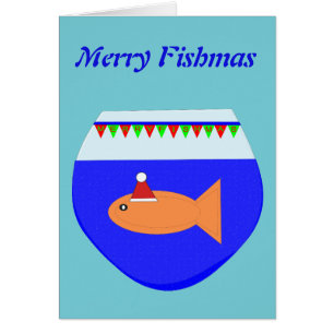 Christmas Party Goldfish Custom Card