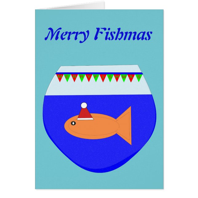Christmas Party Goldfish Custom Card (Front)
