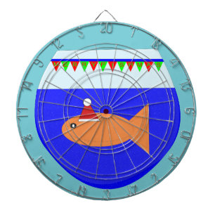 Christmas Party Goldfish Custom Dart Board