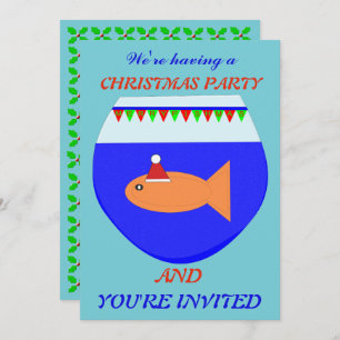 Christmas Party Goldfish Custom Invites