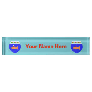 Christmas Party Goldfish Custom Nameplate