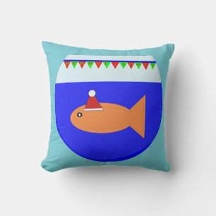 Christmas Party Goldfish Custom Pillow