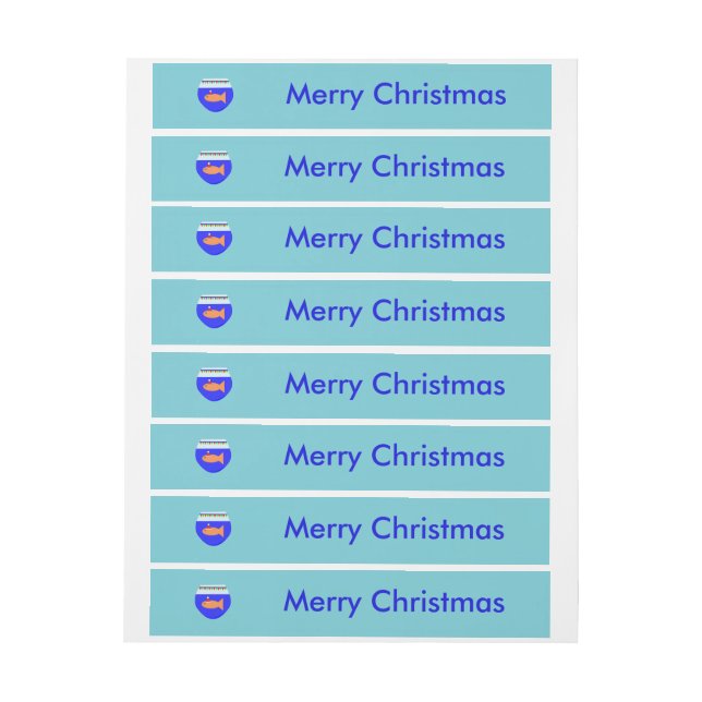 Christmas Party Goldfish Custom Wraparound Address Label (Sheet)