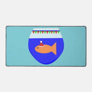 Christmas Party Goldfish Desk Mat