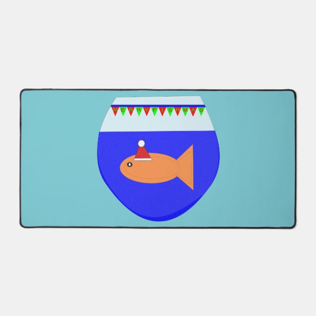 Christmas Party Goldfish Desk Mat (Front)