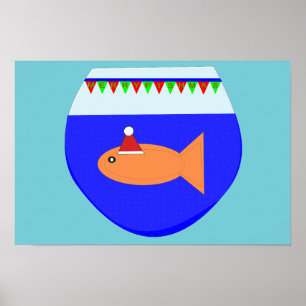 Christmas Party Goldfish Poster