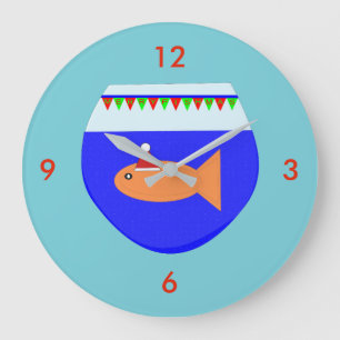 Christmas Party Goldfish Wall Clock