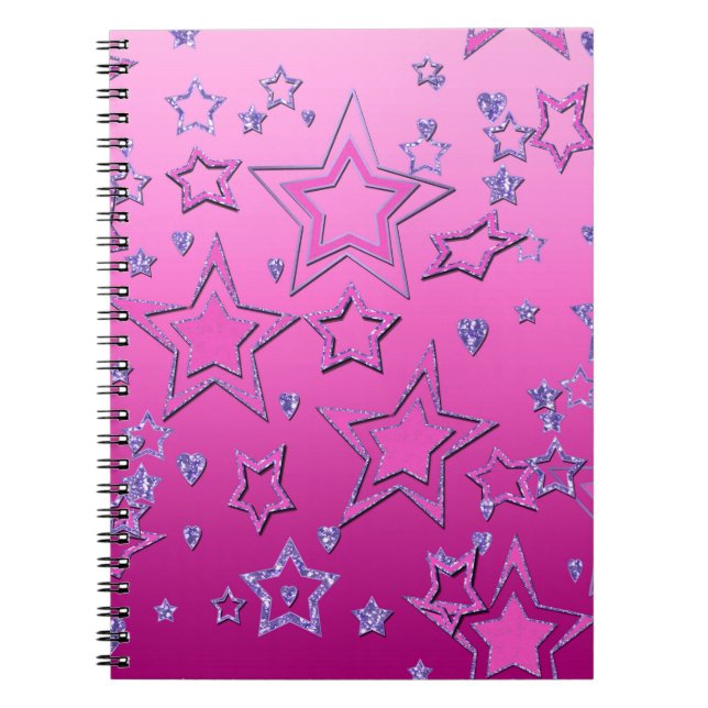 Christmas party gradient glitter shine confetti st notebook (Front)