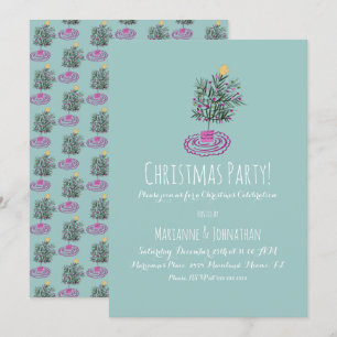 Christmas Party  Hand Drawn Christmas Tree Doodle Invitation