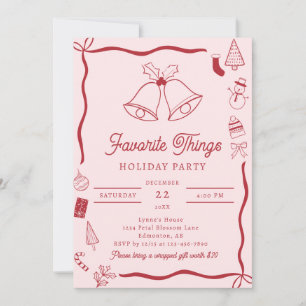 Christmas Party Hand Drawn Favourite Things Invitation