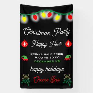 Christmas Party Happy Hour Promotion Banner