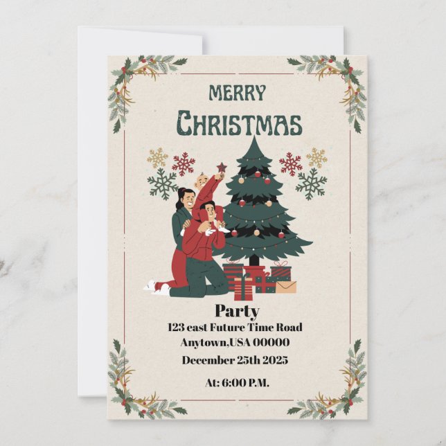 Christmas Party Holiday Card (Front)