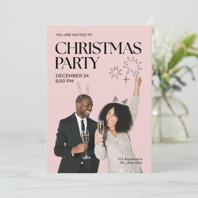 Christmas Party Holiday Card (Standing Front)