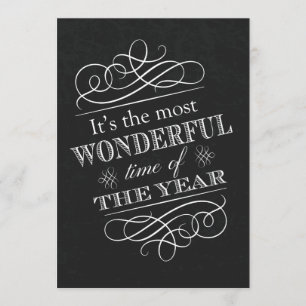 Christmas Party Holiday Cocktails Vintage Texts Invitation