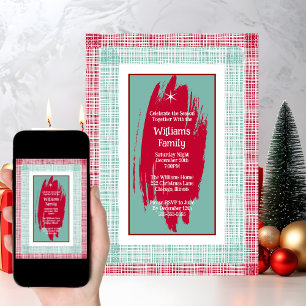 Christmas Party Holiday Gathering Star Invitation
