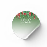 Christmas Party Holiday Hello Name Tag Badge<br><div class="desc">This design was created though digital art. It may be personalized in the area provided by changing the photo and/or text. Or it can be customized by choosing the click to customize further option and delete or change the color the background, add text, change the text color or style, or...</div>