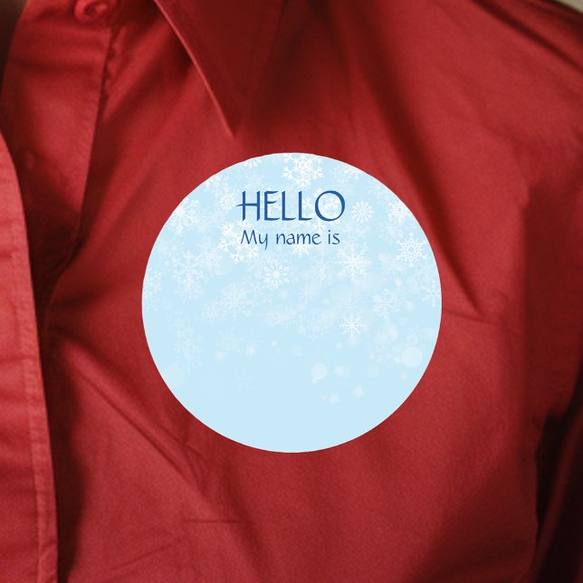 Christmas Party Holiday Hello Name Tag Snowflake (Creator Uploaded)