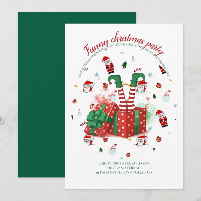 Christmas party holiday invitations (Front/Back)
